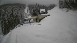 Modrá sjezdovka - dojezd k lanové dráze