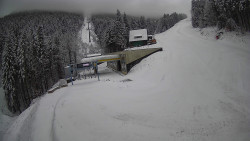 Modrá sjezdovka - dojezd k lanové dráze