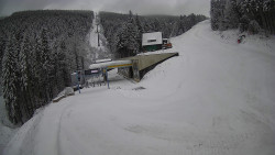 Modrá sjezdovka - dojezd k lanové dráze