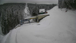 Modrá sjezdovka - dojezd k lanové dráze