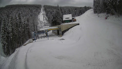 Modrá sjezdovka - dojezd k lanové dráze