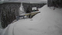 Modrá sjezdovka - dojezd k lanové dráze