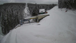 Modrá sjezdovka - dojezd k lanové dráze