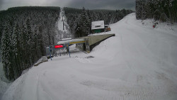 Modrá sjezdovka - dojezd k lanové dráze