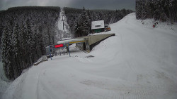 Modrá sjezdovka - dojezd k lanové dráze