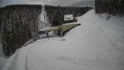 Modrá sjezdovka - dojezd k lanové dráze