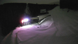 Modrá sjezdovka - dojezd k lanové dráze