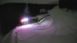 Modrá sjezdovka - dojezd k lanové dráze