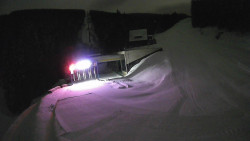 Modrá sjezdovka - dojezd k lanové dráze