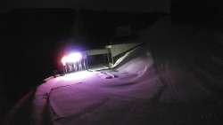 Modrá sjezdovka - dojezd k lanové dráze