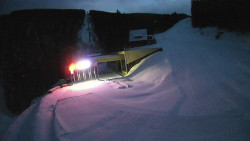 Modrá sjezdovka - dojezd k lanové dráze