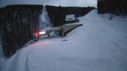 Modrá sjezdovka - dojezd k lanové dráze