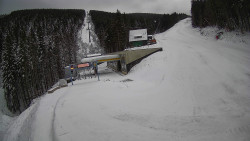 Modrá sjezdovka - dojezd k lanové dráze