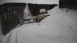 Modrá sjezdovka - dojezd k lanové dráze