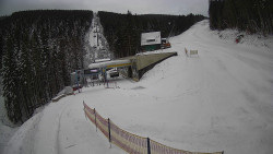 Modrá sjezdovka - dojezd k lanové dráze