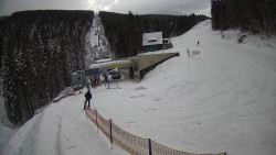 Modrá sjezdovka - dojezd k lanové dráze