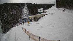 Modrá sjezdovka - dojezd k lanové dráze