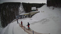 Modrá sjezdovka - dojezd k lanové dráze