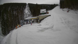 Modrá sjezdovka - dojezd k lanové dráze