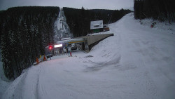 Modrá sjezdovka - dojezd k lanové dráze