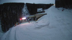 Modrá sjezdovka - dojezd k lanové dráze