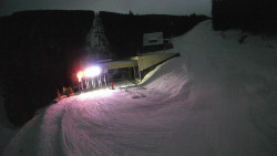 Modrá sjezdovka - dojezd k lanové dráze