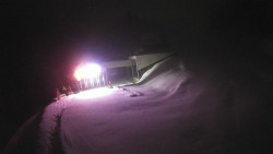 Modrá sjezdovka - dojezd k lanové dráze