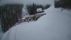 Modrá sjezdovka - dojezd k lanové dráze