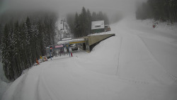 Modrá sjezdovka - dojezd k lanové dráze