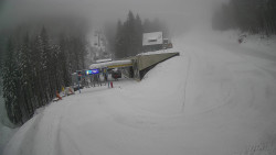 Modrá sjezdovka - dojezd k lanové dráze