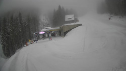 Modrá sjezdovka - dojezd k lanové dráze