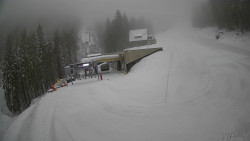 Modrá sjezdovka - dojezd k lanové dráze