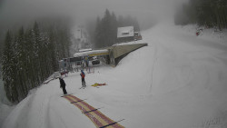 Modrá sjezdovka - dojezd k lanové dráze