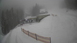 Modrá sjezdovka - dojezd k lanové dráze