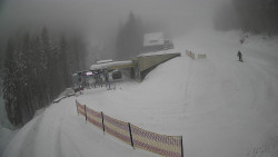 Modrá sjezdovka - dojezd k lanové dráze