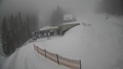 Modrá sjezdovka - dojezd k lanové dráze