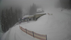 Modrá sjezdovka - dojezd k lanové dráze