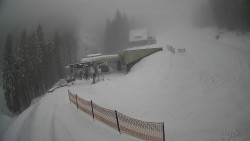 Modrá sjezdovka - dojezd k lanové dráze