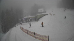 Modrá sjezdovka - dojezd k lanové dráze