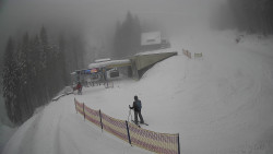 Modrá sjezdovka - dojezd k lanové dráze