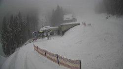 Modrá sjezdovka - dojezd k lanové dráze