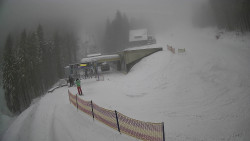 Modrá sjezdovka - dojezd k lanové dráze