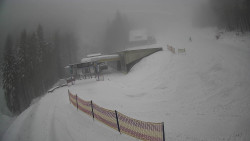 Modrá sjezdovka - dojezd k lanové dráze