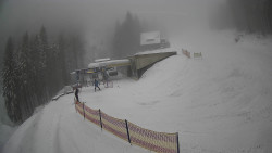 Modrá sjezdovka - dojezd k lanové dráze