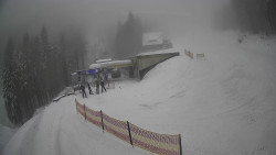 Modrá sjezdovka - dojezd k lanové dráze