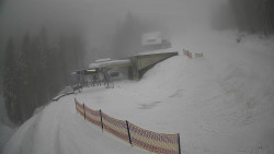 Modrá sjezdovka - dojezd k lanové dráze