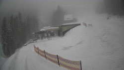 Modrá sjezdovka - dojezd k lanové dráze