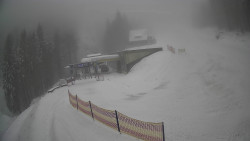 Modrá sjezdovka - dojezd k lanové dráze