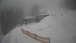 Modrá sjezdovka - dojezd k lanové dráze