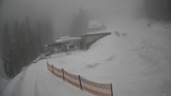 Modrá sjezdovka - dojezd k lanové dráze